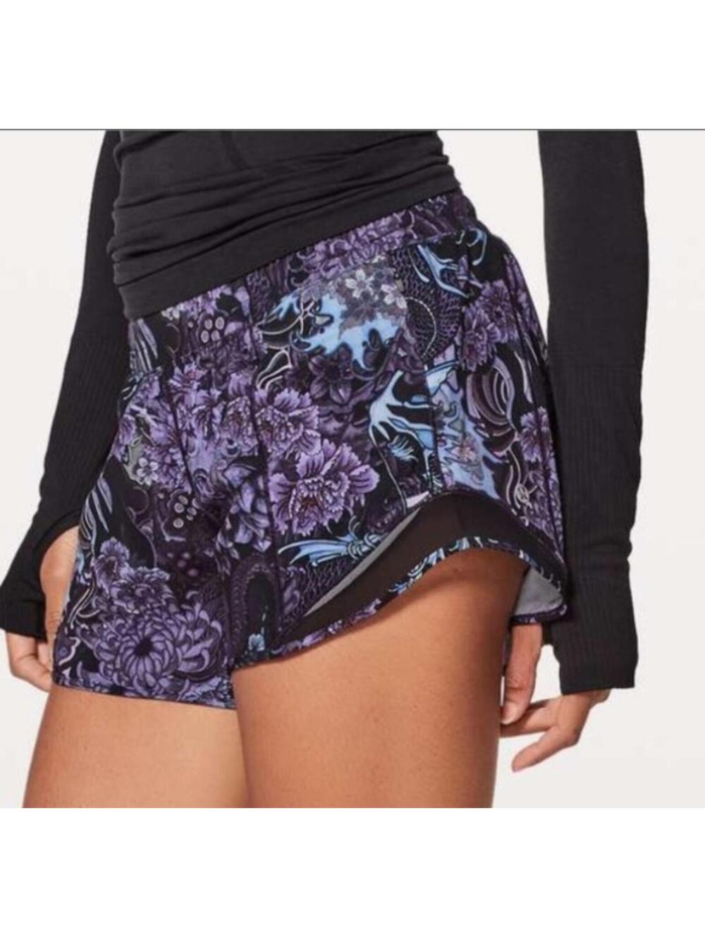 Lululemon Hotty Hot Shorts Size 6 Rare Memoir Multi Purple Black Grunge Y2k